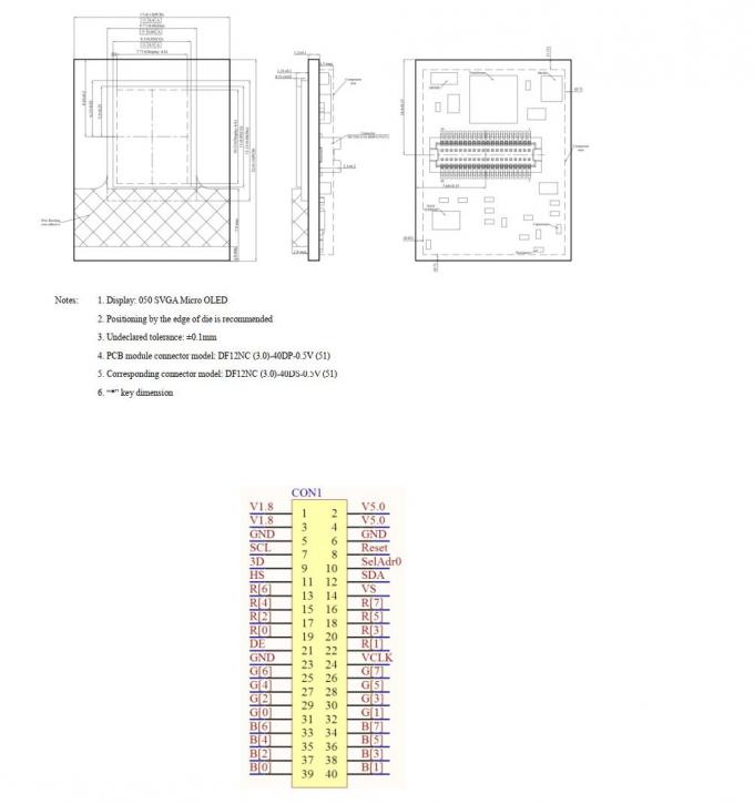 0.5 Inch AMOLED Display Module, 1920X1080 PAL NTSC SMPTE Interface ...