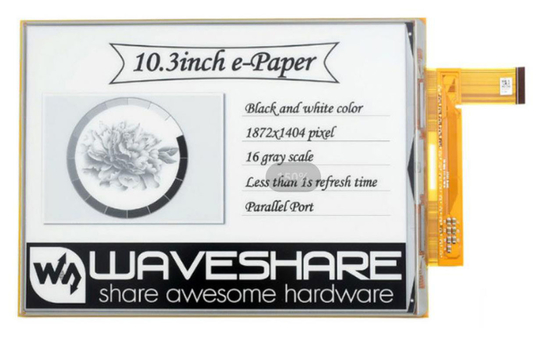 10.3 Inch Color Epaper Display,  400x300 Dot Matrix Colour Eink Display