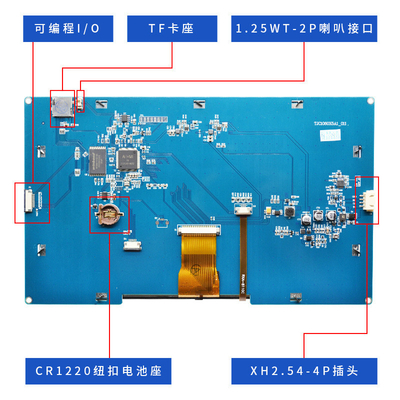 10.1 Inch Uart Tft  Display with touch panel, 1024x600Resolution  TTL HDMI Interface , 300C/D