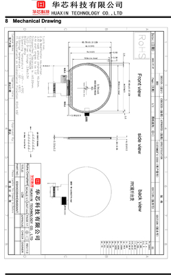 3.54 Inch TFT Display Round Module 800x640 Resolution SPI+ RGB Interface 1200 CD/M2