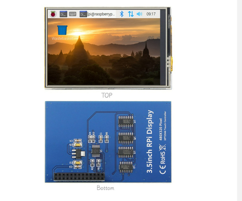 3.5 inch TFT lcd module with RTP, 480×320 resolution, HDMI interface, compatiable of Raspberry 4B/3B/2B