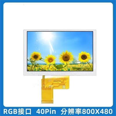5 inch tft lcd display, 800x480 resolution, 40PINS RGB interface, brightness 1000c/d