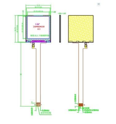 1.54 inch tft display module 240X240 resolution 10 PINS 4 WIRE SPI interface driving IC ST7789V