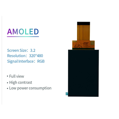 3.2 Inch AMOLED Oled Display 320X480 Resolution SPI/RGB Interface 350c/d