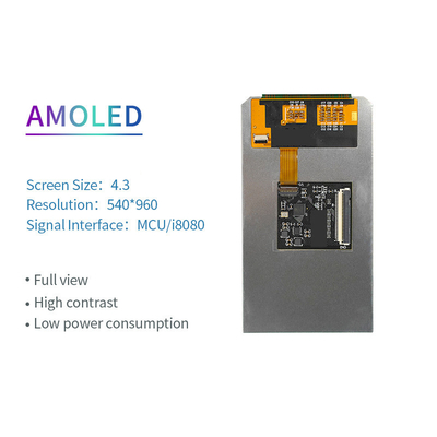 4.3 Inch AMOLED Oled Display 540X960 Resolution MCU/I8080 Interface IC SSD2805C+S6E39A0,
