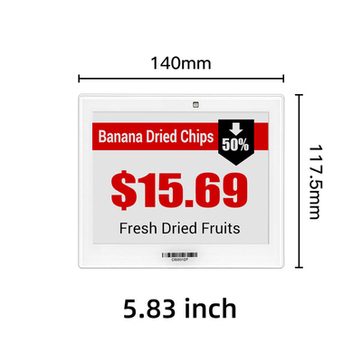 5.83 Inch Light Display Electronic Shelf Labels E-Link Epaper 2.4GHz ESL Price Tag For Retail Store Warehouse