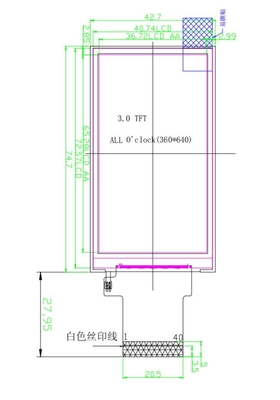 3.0 Inch TFT Display Screen 360*640 Resolution MIPI Interface IPS Viewing Angle all o'clock