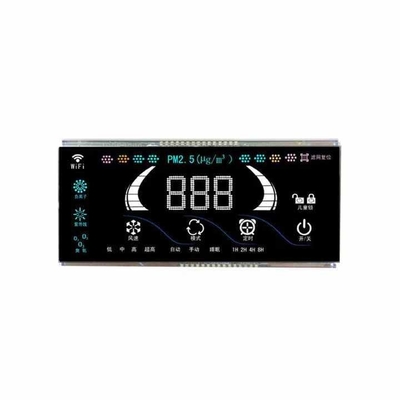 Customized 7 Segment LCD Display Ozone Anion Disinfection Machine Fresh Air Controller VA Black Background LCD For Oximeter