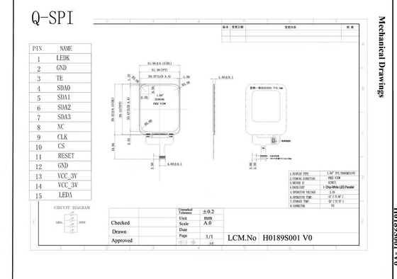 1.89-inch TFT LCD Display 320x386 Resolution Fully Laminated Touch Screen Directly Supplied By QSPI Liquid Crystal Screen