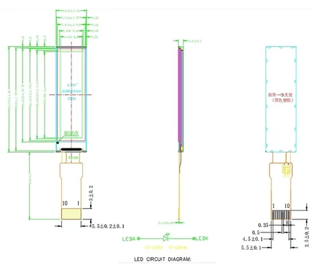 0.99 Inch TFT Color Screen 40x160 Small Sized Slender Liquid Crystal Display 1 Inch GC9D01 SPI