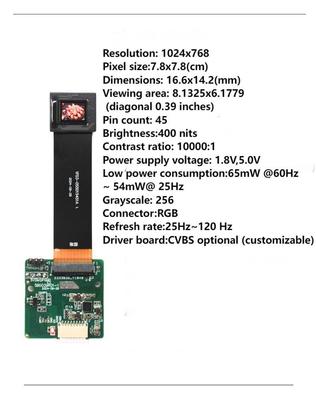 【New Product】0.39-inch OLED Single Display 1024×768 RGB HD 400 High Brightness MIPI Interface Suitable for Smart Wearables / Micro-display Devices Self-luminous and Low Power Consumption