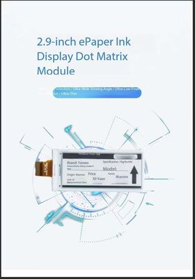 2.9 inch E-paper Display with 128x296 Resolution and 3-wire SPI/4-wire SPI Interface