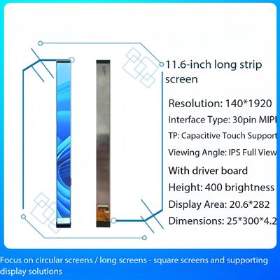 11.6 Inch IPS TFT Display Module with 140x1920 Resolution and MIPI Interface