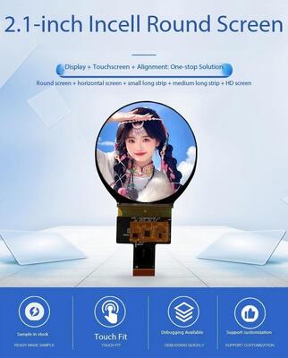 2.1" Round IPS TFT LCD Module with 540x540 Resolution 450nit Brightness and MIPI/QSPI Interface