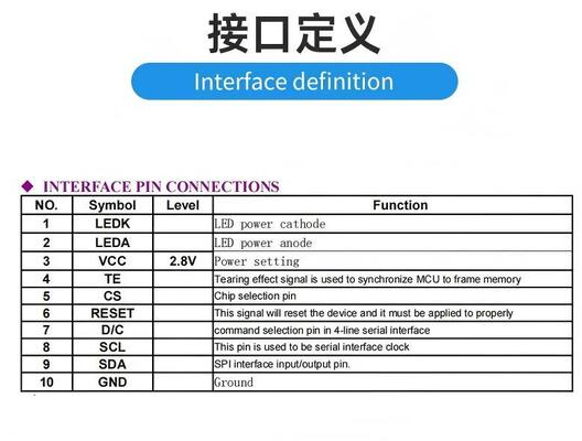 2.0 Inch TFT Display 240X(RGB)*320 Resolution 4-wire SPI Interface Driving IC ST7789V Lightness 400 3LEDS ALL view angle