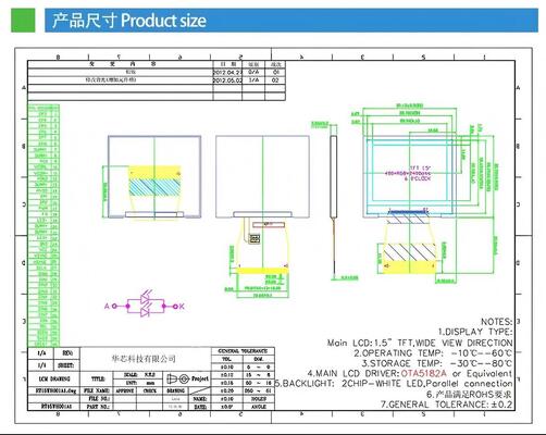 1.5 Inch IPS TFT LCD Screen with 480(RGB)x240 Resolution and RGB 8bit Interface Smart Digital Display