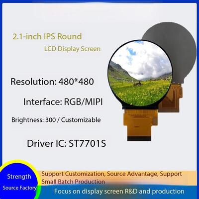 2.1 Inch 480x480 Resolution 300nits Brightness Round TFT Display Circular TFT LCD Display Module for Smart Appliances