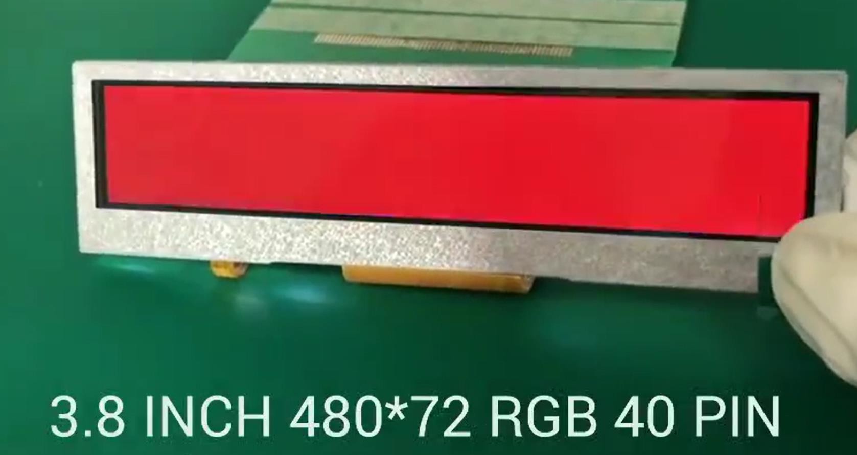 3.8 inch  Bar Type TFT LCD , 480X72 Resolution, 40 pins RGB interface, 300cd/m2,