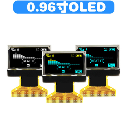 0.96 Inch PMOLED Display ,128x64 Resolution,  30pins 4 Wire SPI /I2C Interface,  Driving IC SSD1306