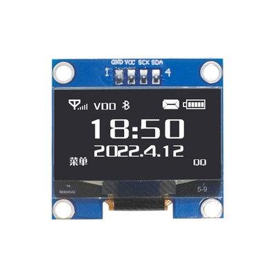 1.3 Inch Oled Display， 128x64 Resolution，  4pins Iic Interface，  White Blue Oled Display With Pcba