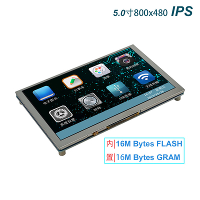 5 inch tft lcd display with PCBA and touch panel 800x480 resolution, 20 pins 4-WIRE SPI interface ,free view angle