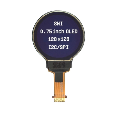 0.75 Inch White 128x128 Resolution Round Screen OLED Display Module