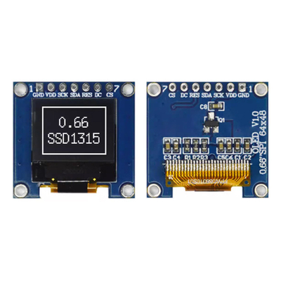 0.66 Inch PMOLED Display 64x48 Resolution IIC/SPI Interface Driving IC Ssd1306