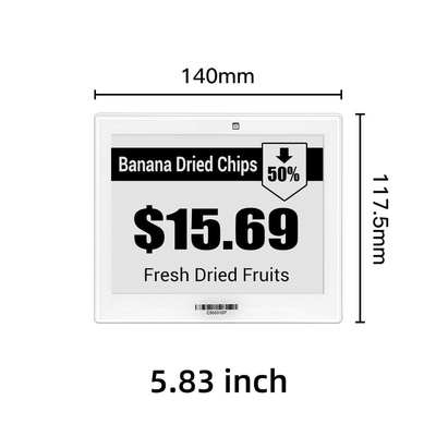 5.83 Inch Light Display Electronic Shelf Labels E-Link Epaper 2.4GHz ESL Price Tag For Retail Store Warehouse
