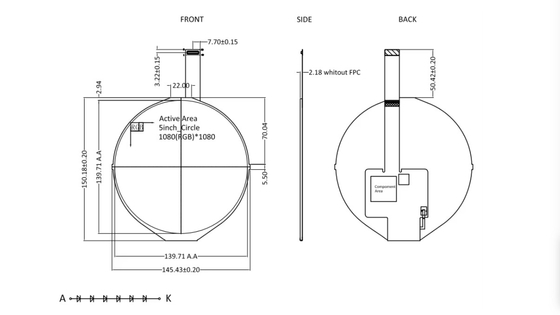 5'0'' Inch Round LCD IPS TFT LCM FHD 1080*1080 Lcd Screen Display With MIPI Interface For Driving Board On Vehicle