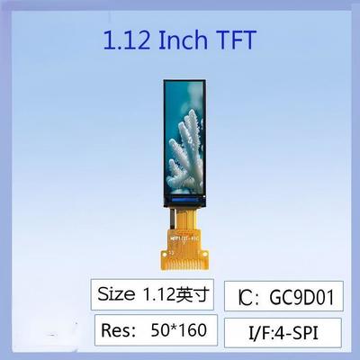 1.12-inch IPS TFT LCD Screen | 50×160 Dot Matrix Serial Screen with GC9D01 Driver,