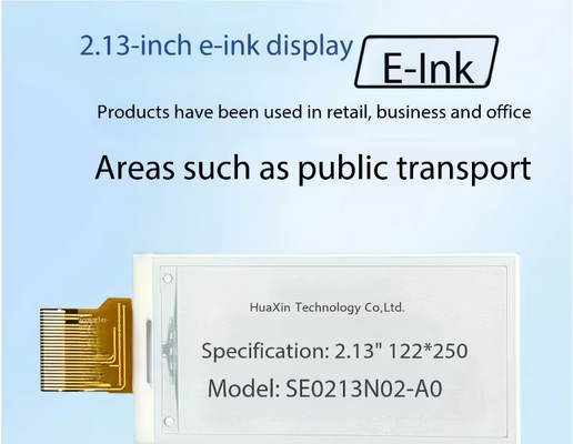 2.13 inch E-paper Display with 122x250 Resolution and 180° View Angle for Clear Visibility