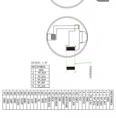 1.75 Inch AMOLED Display Module with 700nit Brightness and 466RGB x 466 Resolution and QSPI/MIPI Interface,Driving IC CO5300,TP IC CST9217