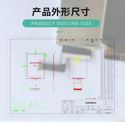 2.88 Inch TFT Display 480X(RGB)*640 Resolution,MIPI 2L/RGB 16BIT Interface, Driving IC GC9503V,Lightness 400 6LEDS ALL view angle