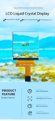 1.54 Inch IPS TFT Display with 240x240 Resolution RGB Interface and 500nit Brightness