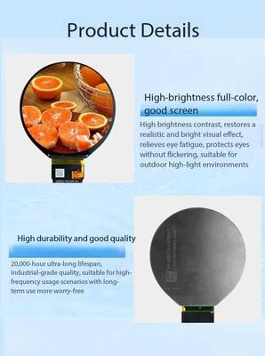 2.48 Inch Round TFT Display 500nits Brightness RGB Interface Circular TFT LCD Screen for Medical Equipment